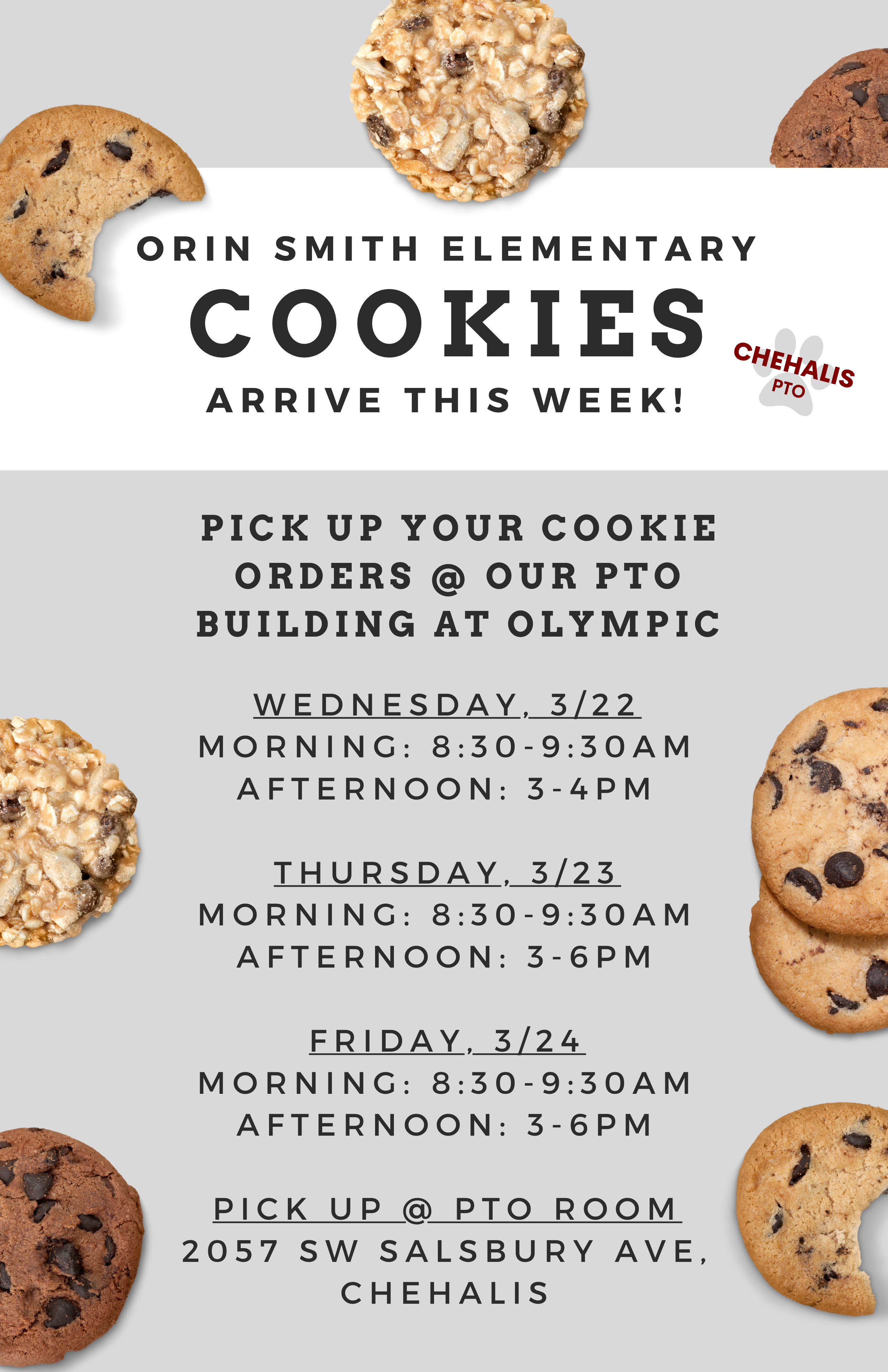 Cookie Fundraiser Pickup – Orin C. Smith Elementary (3-5)