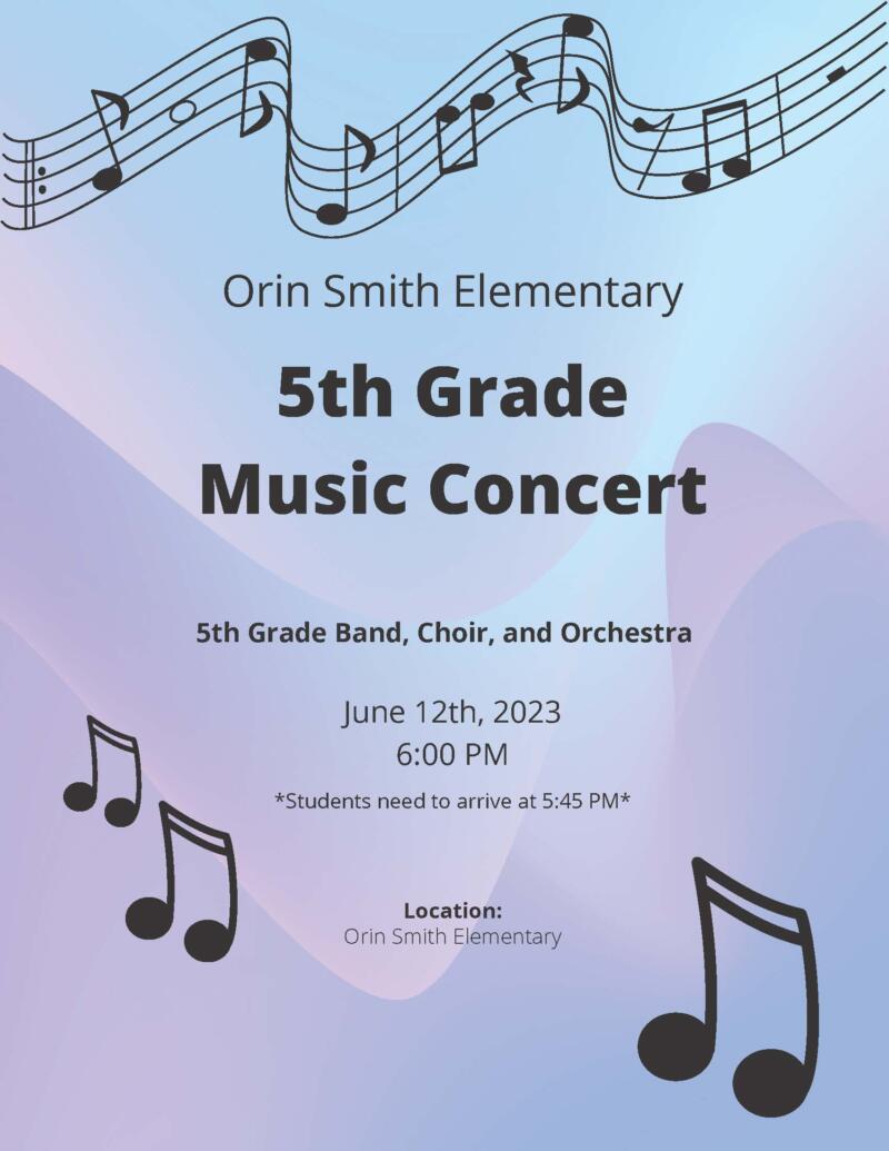 5th Grade Music Concert – Orin C. Smith Elementary (3-5)