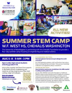 UW Summer STEM Camp for 9th-12th Graders @ W.F. West High School